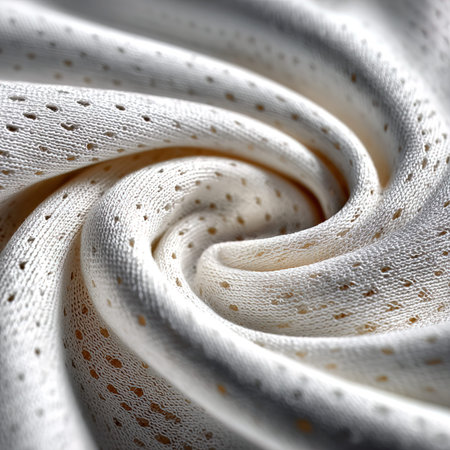Macro texture of white silk fabric. tissue, textile, cloth, fabric, material, textureの写真素材