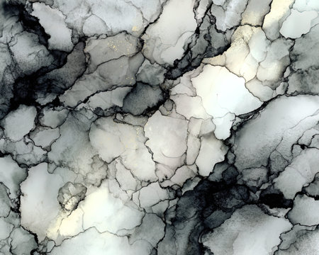 Abstract black and white marble texture background. High resolution photo. Full depth of field.の写真素材