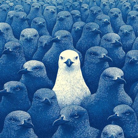 Seagulls on a blue background. Vector illustration for your designの写真素材