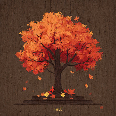 Autumn tree on grunge background. Vector illustration for your design