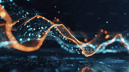 Abstract digital technology background. Big data concept. 3D Rendering