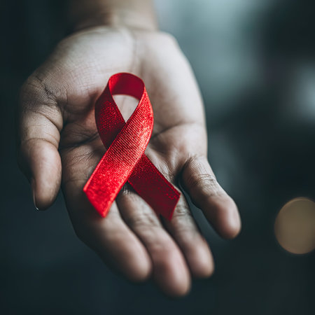 Aids Awareness Red Ribbon. World Aids Day. Healthcare and medical concept.