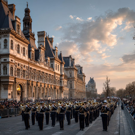 The brass orchestra in Paris, France.
