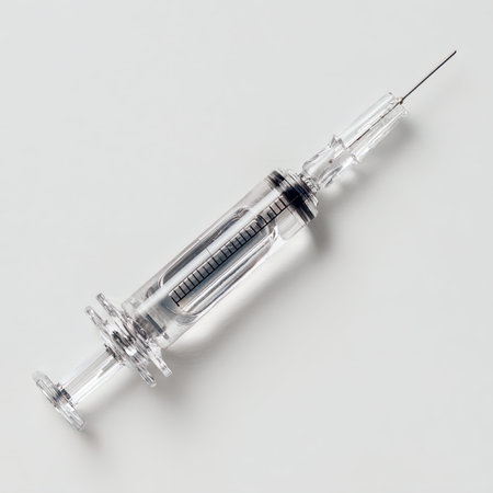 Syringe isolated on a white background. 3d render illustration.の写真素材
