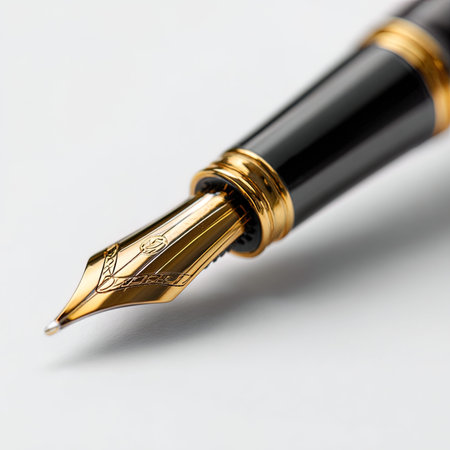 Fountain pen isolated on a white background. Close-up.の写真素材