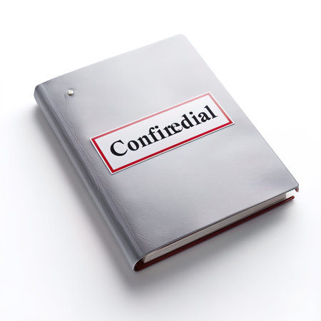 Confidential - text on a book on white background. 3D illustration.の写真素材