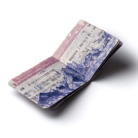 Old Russian money isolated on a white background. Banknotes of different denominations.