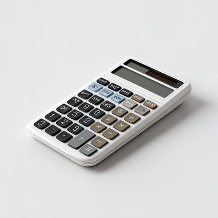 Calculator isolated on a white background. 3d render.の写真素材