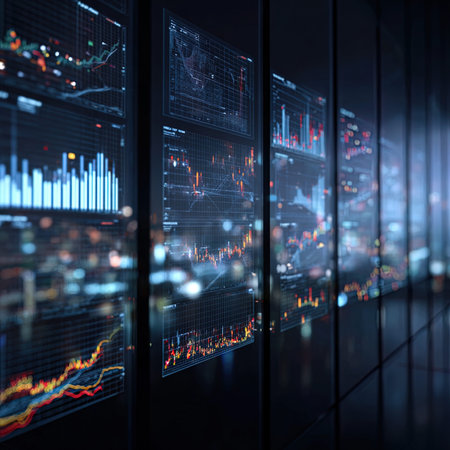 Stock market or forex trading graph and candlestick chart suitable for financial investment concept....