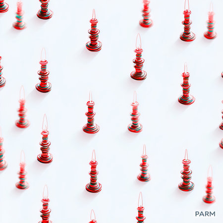 Seamless pattern with red christmas tree. Vector illustration.の写真素材