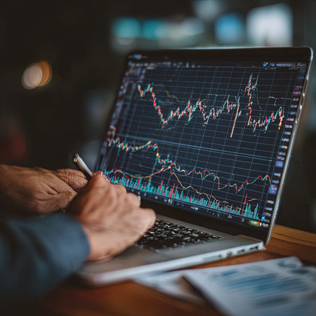 Stock market or forex trading graph and candlestick chart suitable for financial investment concept. Economy trends background for business idea and all art work designの写真素材