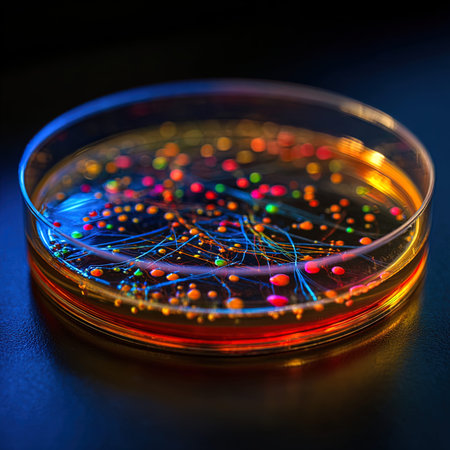 Petri dish with colonies of microorganisms. 3d illustration.