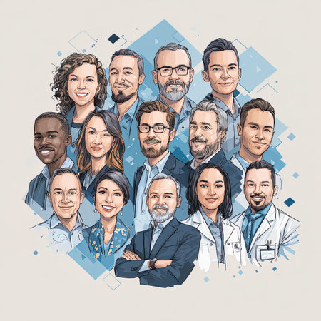 Portrait of a group of diverse business people. Vector illustration.の写真素材