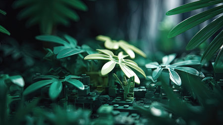 3d render of green plant in the forest.