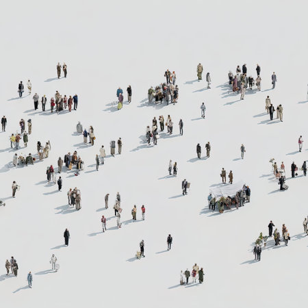 Top view of people in the Mallの写真素材