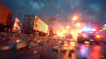 Aerial view of cargo containers in motion blur. 3d renderingの写真素材