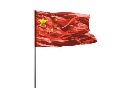Flag of China isolated on white backgroundの写真素材