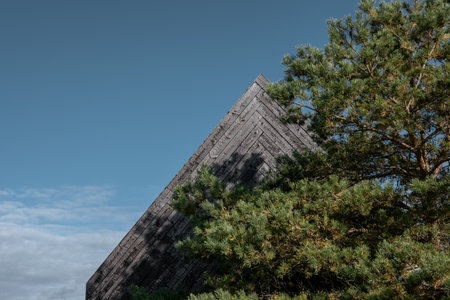 Burnt wooden boards . Sho Sugi Ban Yakisugi is a traditional Japanese method of wood preservationの写真素材