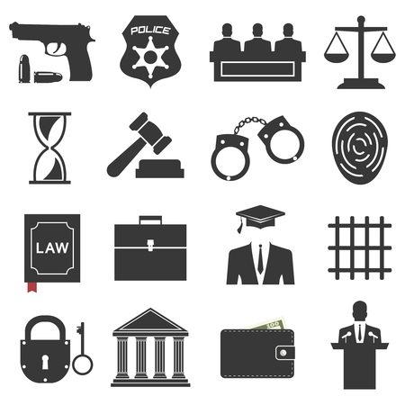 Legal, law and justice icon set Illustrationのイラスト素材