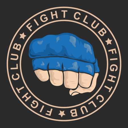 emblem about fighting club. Monochrome graphic styleのイラスト素材