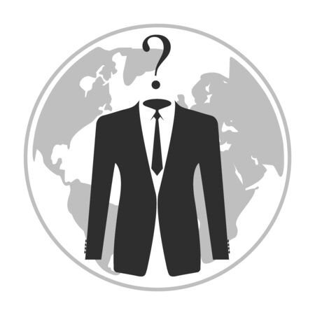 Businessman with Question Mark Head.のイラスト素材