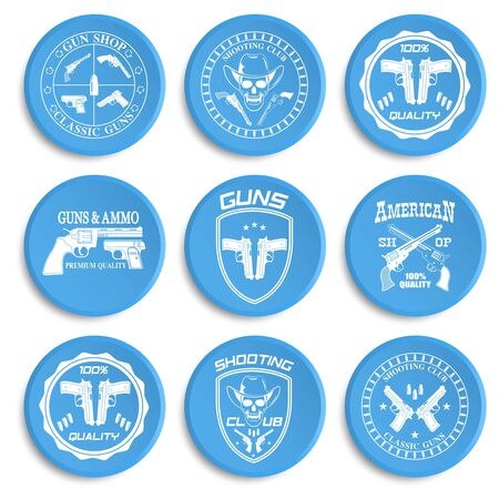 Classic Guns emblem with pistolsのイラスト素材
