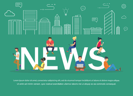 News vector banner design concept.のイラスト素材