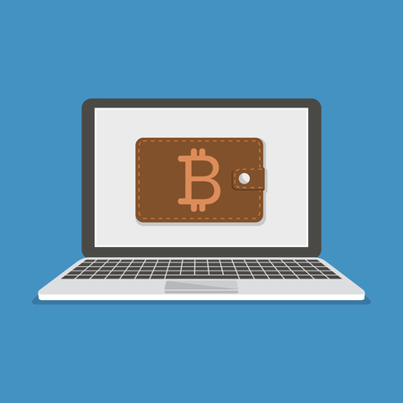 Flat modern design concept of cryptocurrency technology, bitcoin exchange, bitcoin miningのイラスト素材