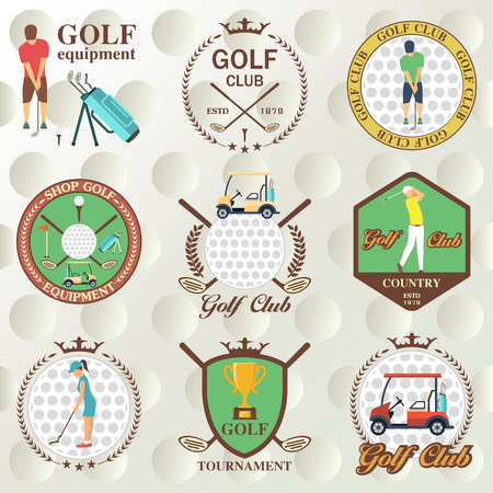 Set of golf labels, badges and emblemsのイラスト素材
