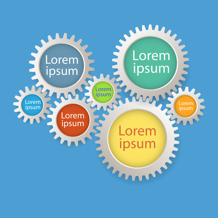 Color Gears Infographics Number Options Bannerのイラスト素材