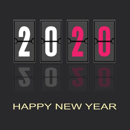Happy New Year 2020 Text Design,Vector illustration.のイラスト素材