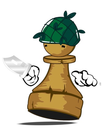 pawn the soldier in actionのイラスト素材