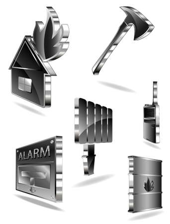 set of fire iconsのイラスト素材