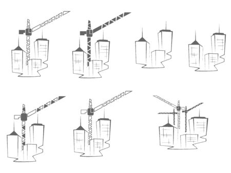 Set of vector elements for industrial design in the field of buildingのイラスト素材