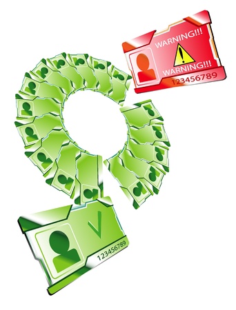 identification of the person in a database. Vector 2のイラスト素材