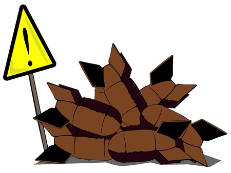 vector illustration of dump of bombsのイラスト素材