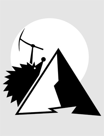 hedgehog climber. vector 3のイラスト素材