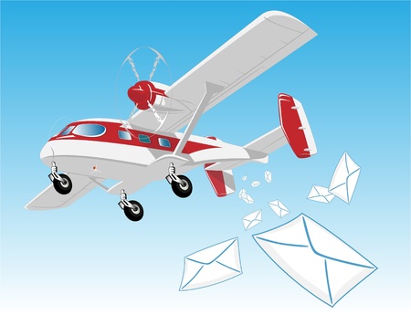 flying aircraft with mailのイラスト素材