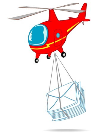 helicopter delivers mailのイラスト素材