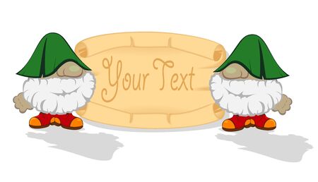 fabulous heroes with old paper scrolls  Vector illustrationのイラスト素材