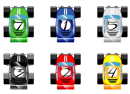 set of cartoon racing cars vector 2のイラスト素材