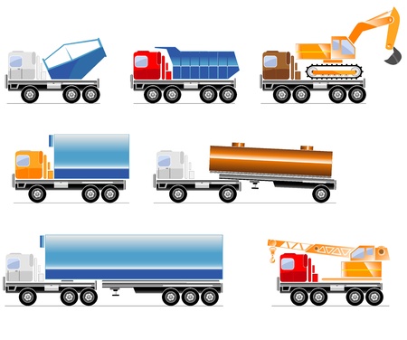 set of trucksのイラスト素材