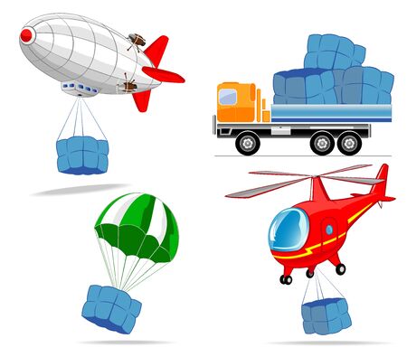 set of cargo transportのイラスト素材