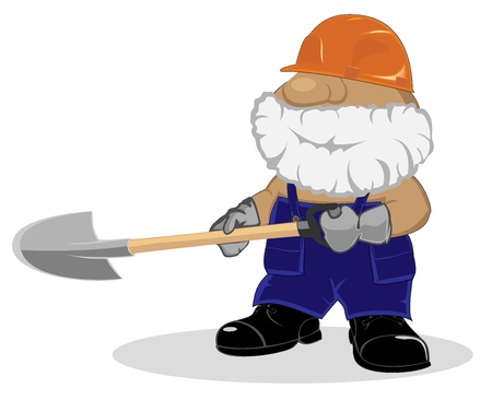 cartoon worker with shovelのイラスト素材