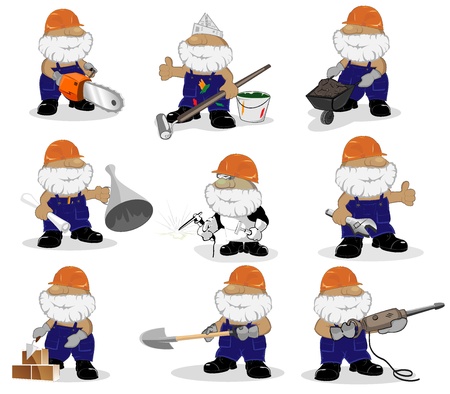 set of cartoon workers  vector illustrationのイラスト素材