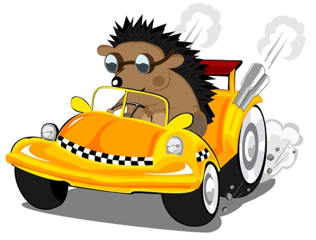 hedgehog the taxi driverのイラスト素材