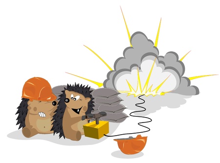 Amusing hedgehogs the buildersのイラスト素材