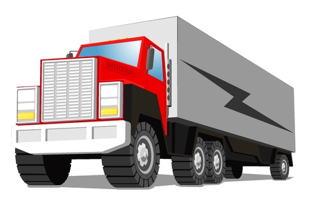 cargo truckのイラスト素材