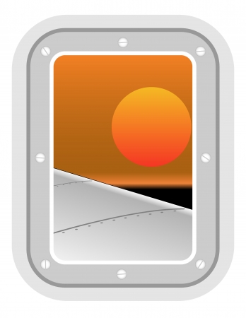 aircraft windowのイラスト素材
