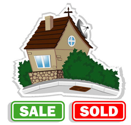 vector illustration of house for saleのイラスト素材